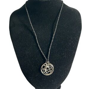 Lia Sophia Silver Tone Pendant with Intricate Design Necklace